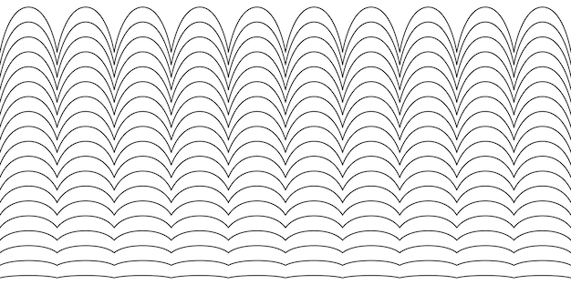 Vector a set of wavy zigzag horizontal wiggly lines