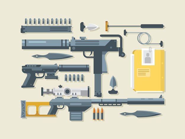 Vector set of weapons