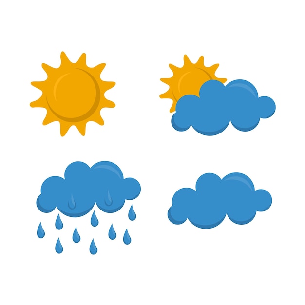 Un set di icone meteorologiche con diverse condizioni meteorologiche.