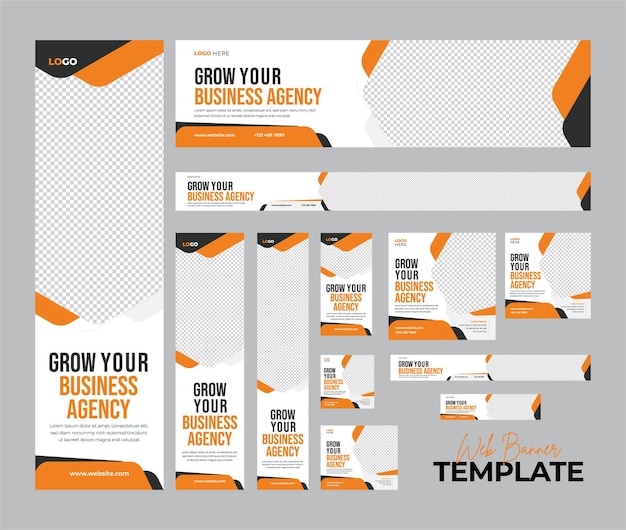 set of web banners of different sizes, Web advertising banner design templates