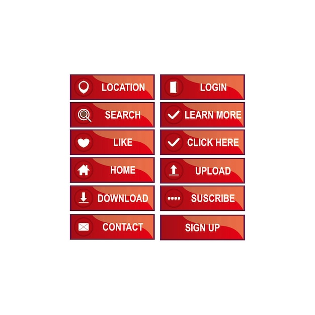 Vector set of web button design