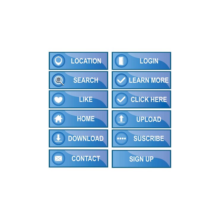 Vector set of web button design