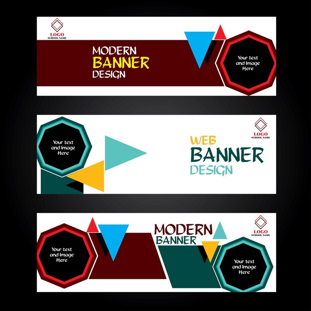 Vector set of web modern professional business banners design or cover