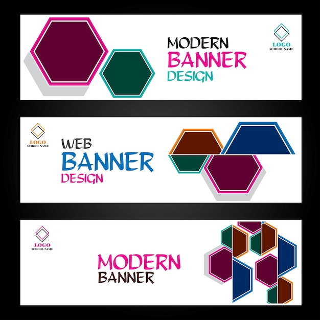 Vector set of web modern professional business banners design or cover