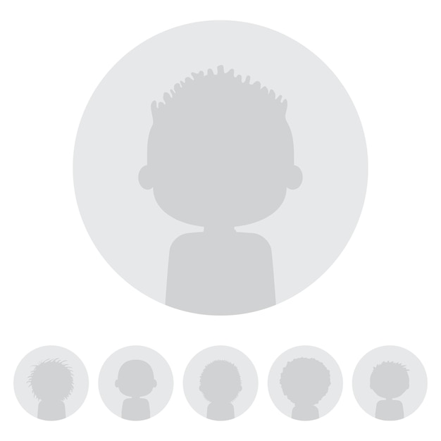 Set of web user avatars. anonymous person silhouette. social profile icon. vector illustration.
