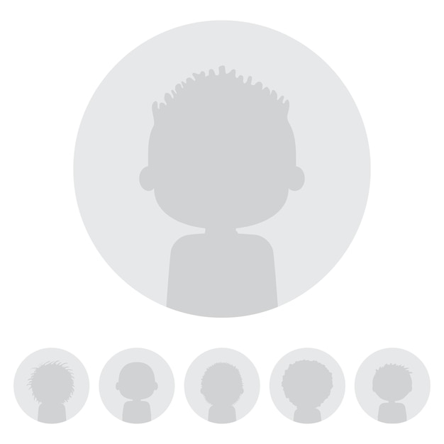 Set of web user avatars. Anonymous person silhouette. Social profile icon. Vector illustration.