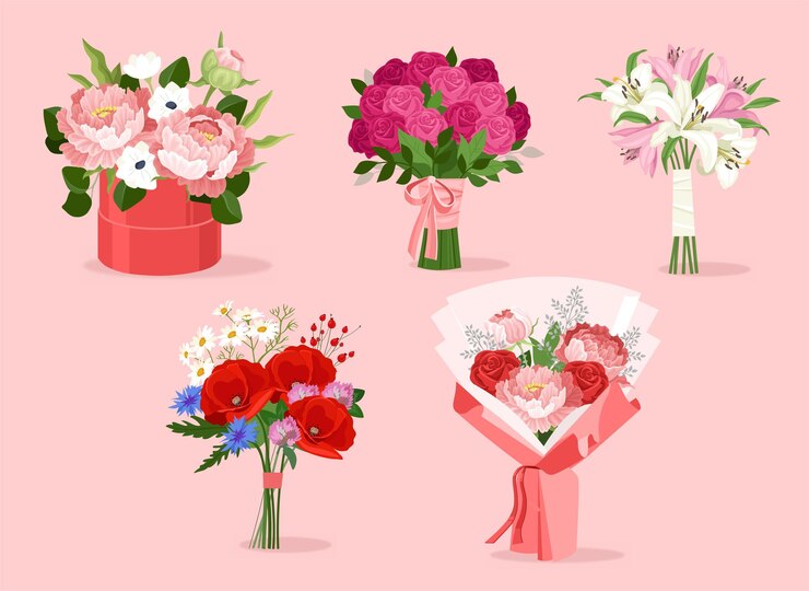 Vector 婚禮花束集的向量概念
