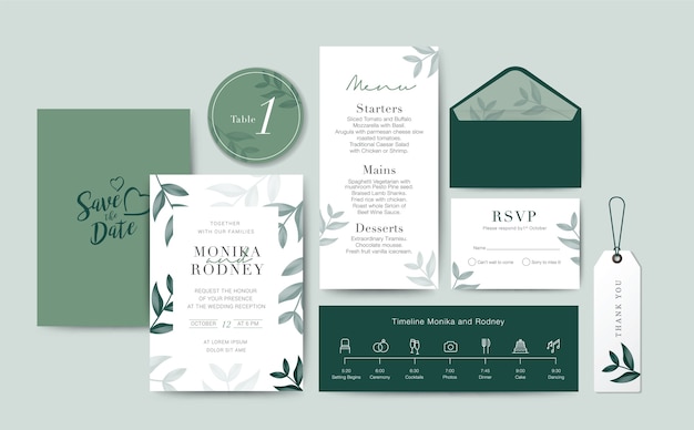 Set of wedding card template background