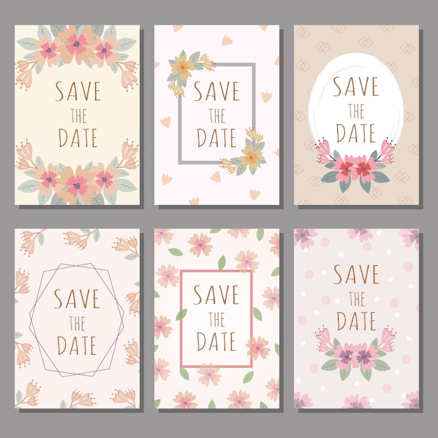 Vector set of wedding cards