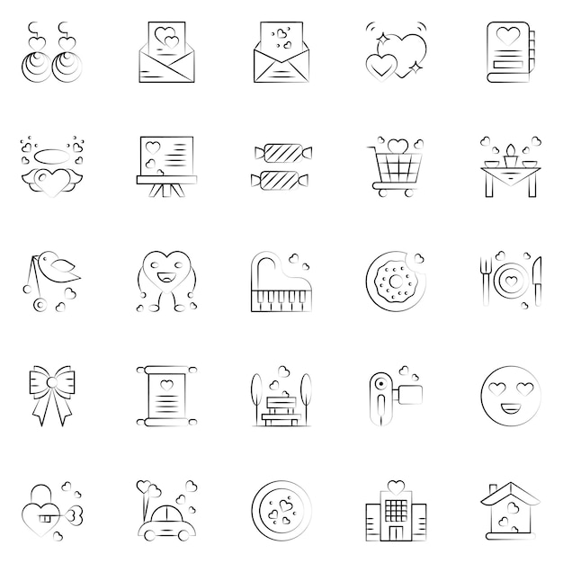 Set of wedding icons web icons bundle vector illustration