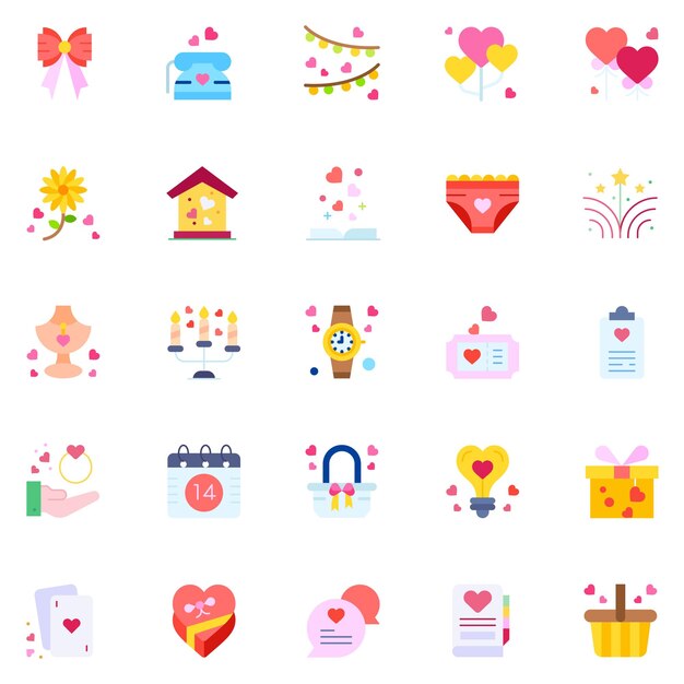 Set of wedding icons web icons bundle vector illustration