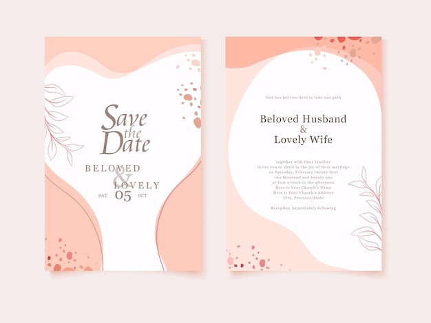 Set of wedding invitation card template design. Vector decorative design background.