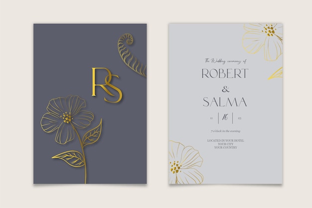 Set of wedding invitation card