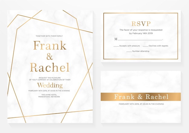 Set of wedding invitation card