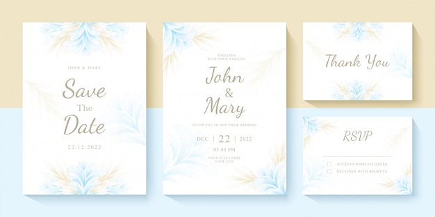 Set of wedding invitation template