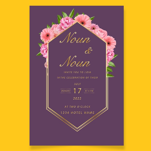 set of wedding invitations