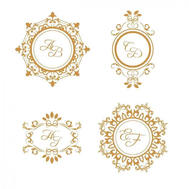 Vector set of wedding logos