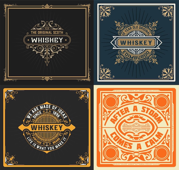 Set Whiskey labes