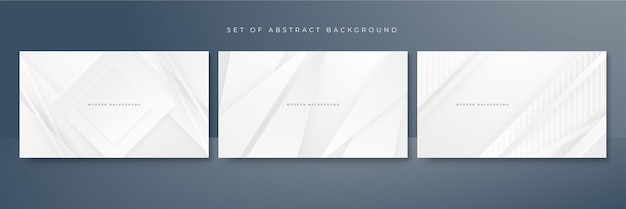 Set of white abstract background