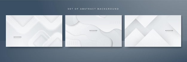 Set of white abstract background