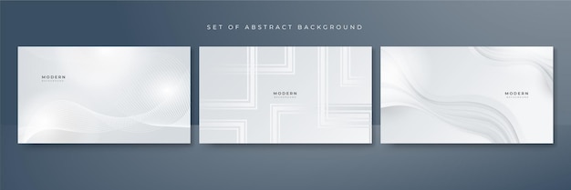 Vector set of white abstract background