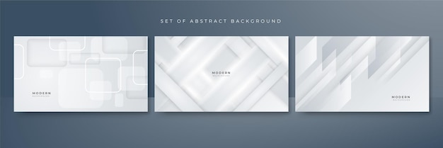 Vector set of white abstract background