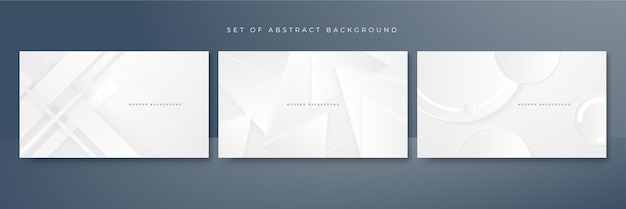 Vector set of white abstract background