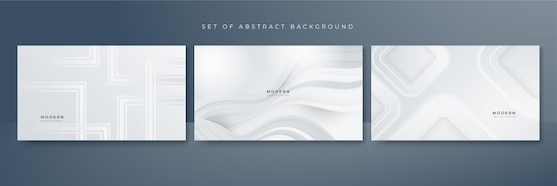 Set of white abstract background