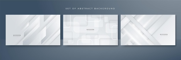 Vector set of white abstract background