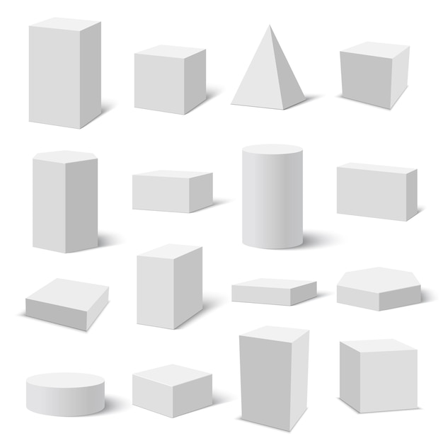 Set of white boxes.