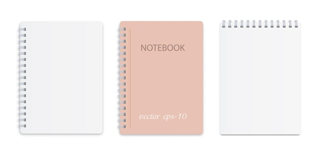Set of white notepads.White notebook on a white background .