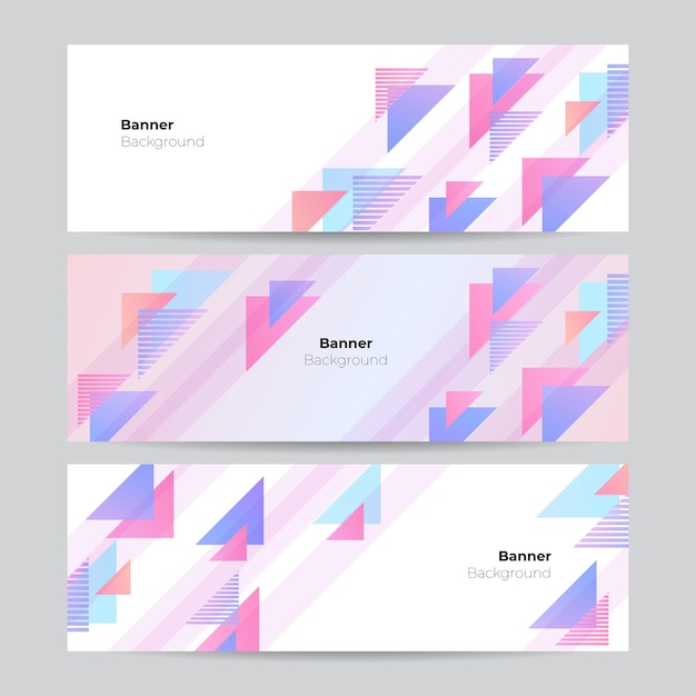 Set of white pink blue triangle banner background. vector abstract graphic design banner pattern background template.