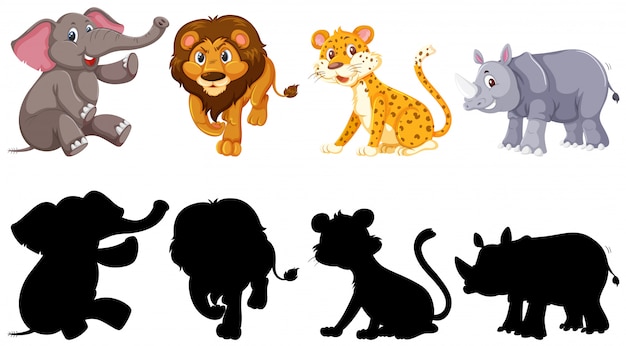 Set of wild animal character