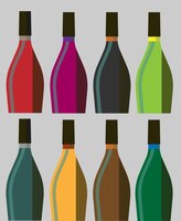 Set di bottiglie di vino