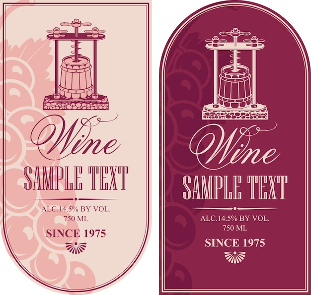 set of wine labels