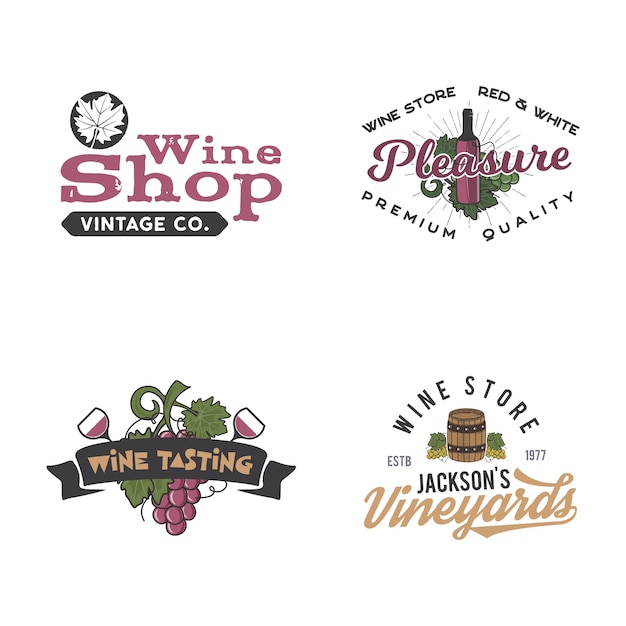 Vector set of wine logos