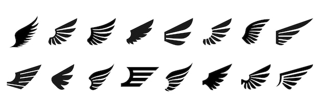 Set of wings icons Vector illustration