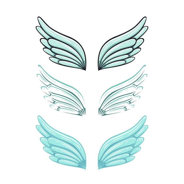 Vector set of wings