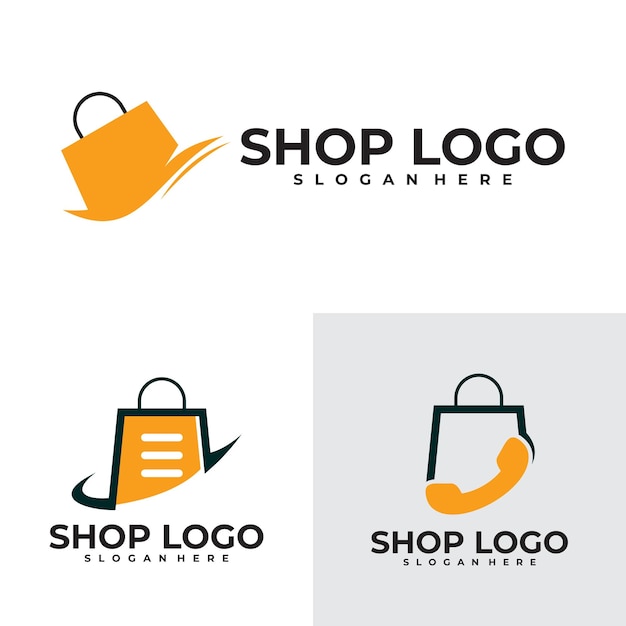 Set winkel logo vector ontwerpsjabloon