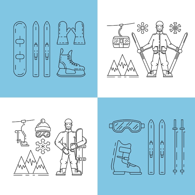 Vector set winter icon