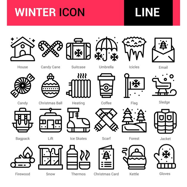 Set of winter icons Vector Illustration