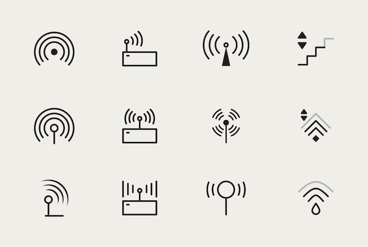 Vector set of wireless icons wifi signs collection