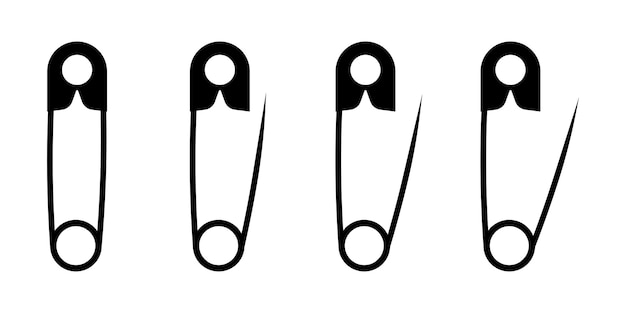 Premium Vector  Set of realistic safety pins for clothes safety