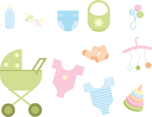 set with children's accessories,baby clothes.