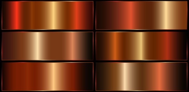 a set with copper gradients a bronze color palette for the design a collection of high quality