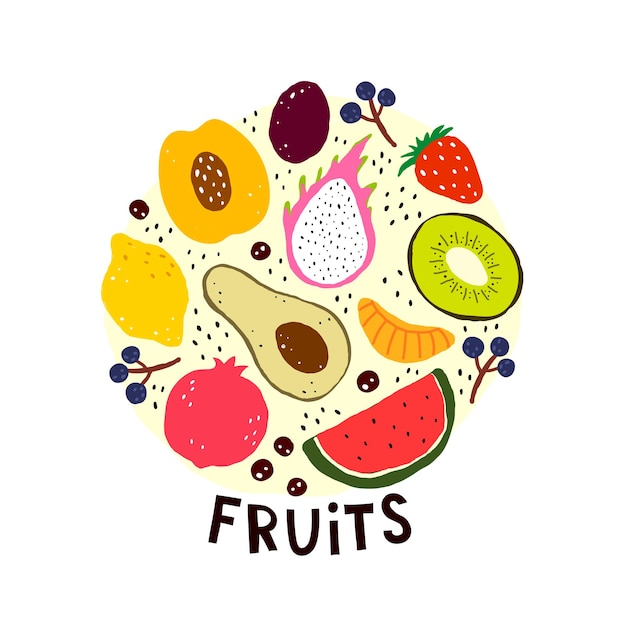 Vector set with  fruits