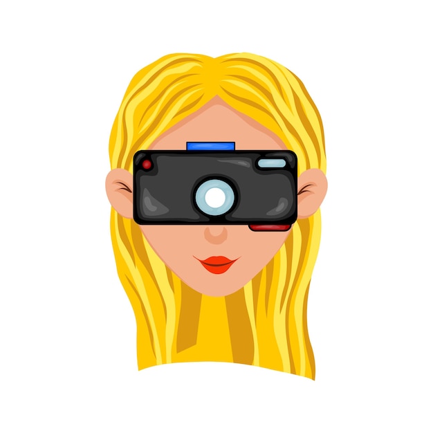 Vector set with a girl in different glasses of virtual reality. cartoon style. vector illustration