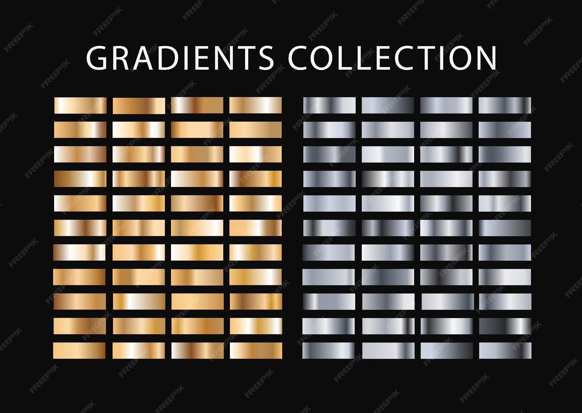 Premium Vector | Set with gold, silver