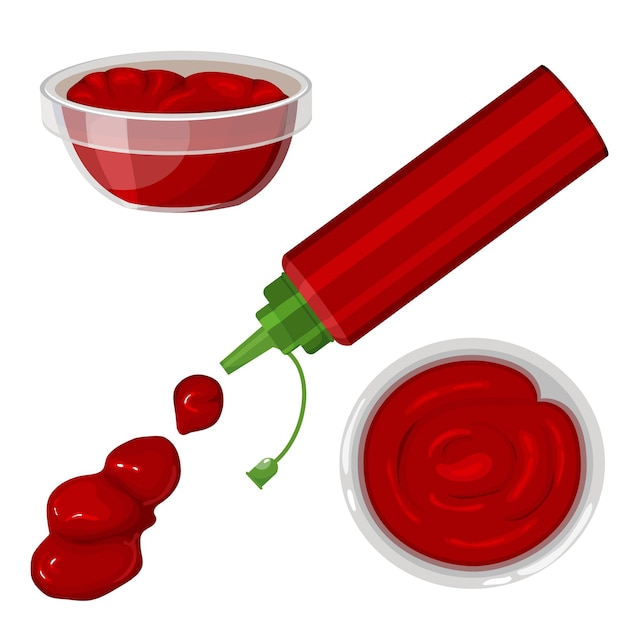 Vector set with ketchup