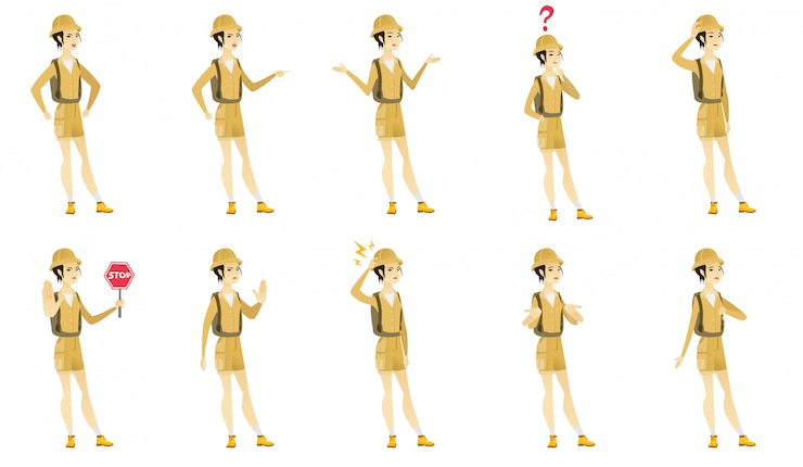 Vector set with traveler characters.